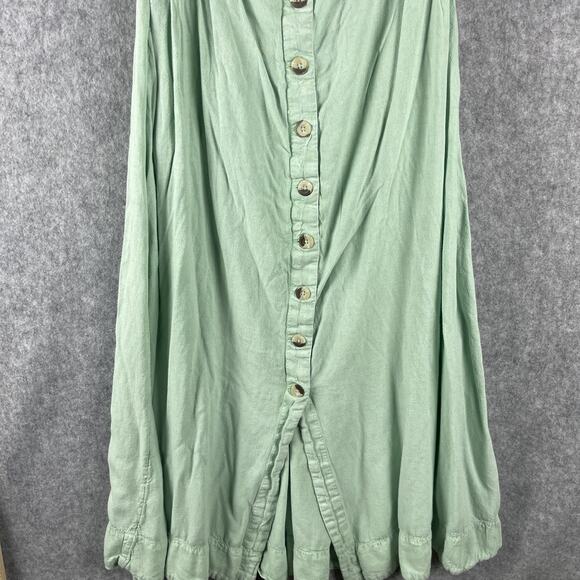 Free People String Of Hearts Maxi Dress Womens Small Green Smocked Boho Peasant - Picture 4 of 16